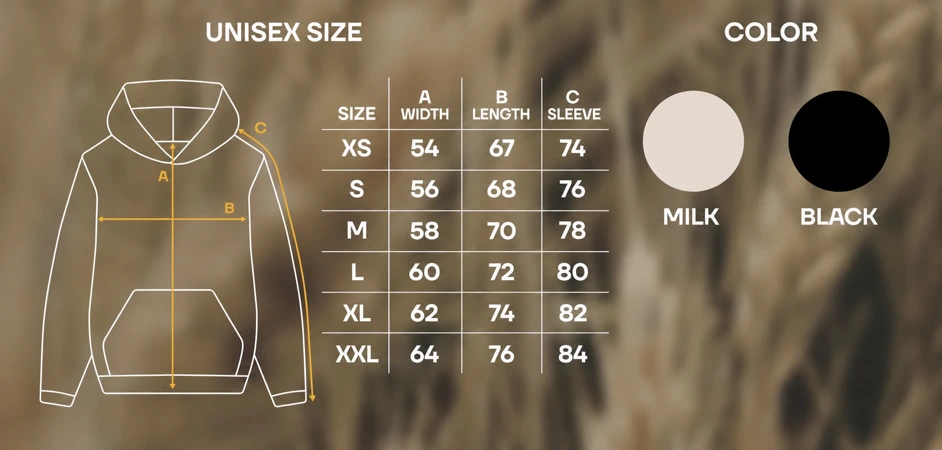 Hoodie size guide