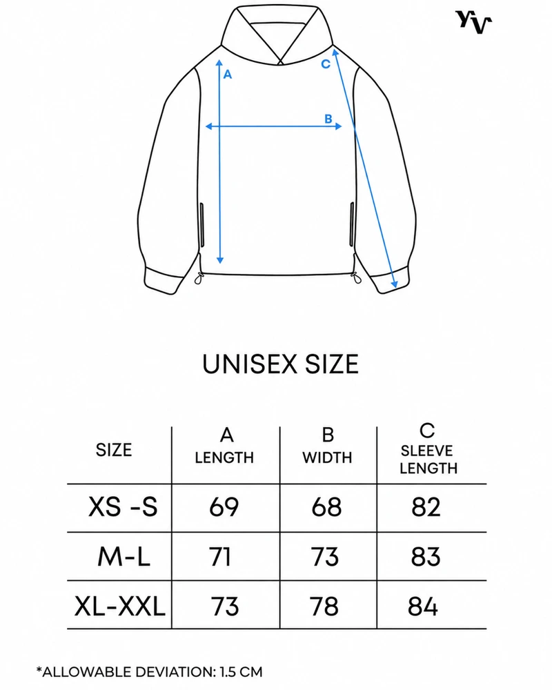 Oversized Hoodie size guide