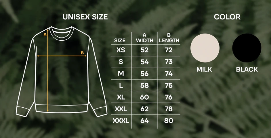 Sweatshirt size guide